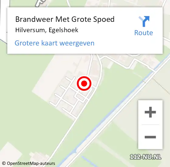 Locatie op kaart van de 112 melding: Brandweer Met Grote Spoed Naar Hilversum, Egelshoek op 22 mei 2022 11:51