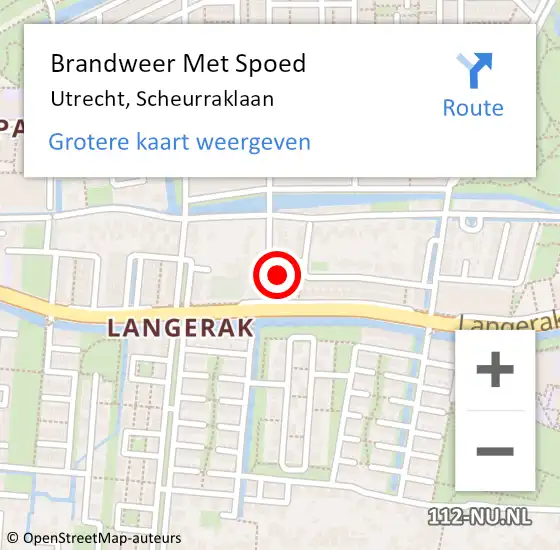 Locatie op kaart van de 112 melding: Brandweer Met Spoed Naar Utrecht, Scheurraklaan op 22 mei 2022 13:05