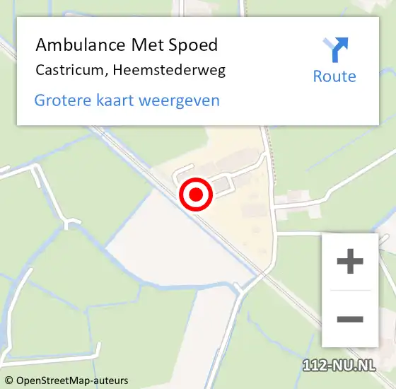 Locatie op kaart van de 112 melding: Ambulance Met Spoed Naar Castricum, Heemstederweg op 22 mei 2022 13:26