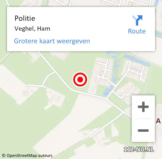 Locatie op kaart van de 112 melding: Politie Veghel, Ham op 22 mei 2022 13:33