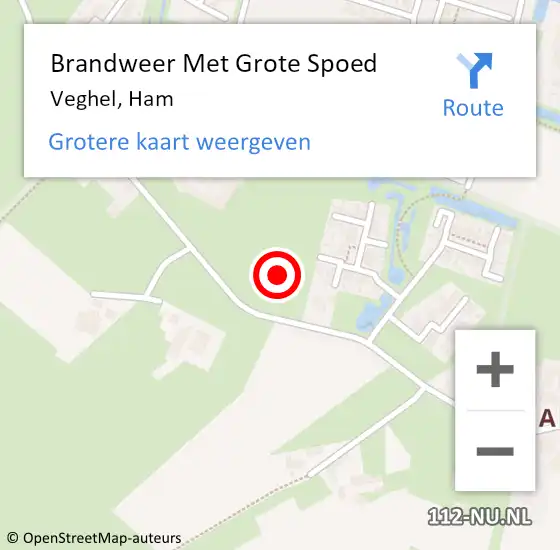 Locatie op kaart van de 112 melding: Brandweer Met Grote Spoed Naar Veghel, Ham op 22 mei 2022 13:33