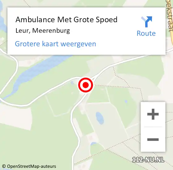 Locatie op kaart van de 112 melding: Ambulance Met Grote Spoed Naar Leur, Meerenburg op 22 mei 2022 14:18
