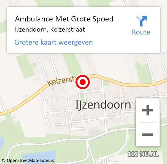 Locatie op kaart van de 112 melding: Ambulance Met Grote Spoed Naar IJzendoorn, Keizerstraat op 22 mei 2022 14:47