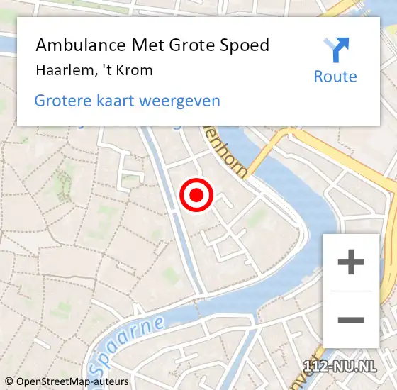 Locatie op kaart van de 112 melding: Ambulance Met Grote Spoed Naar Haarlem, 't Krom op 22 mei 2022 15:04