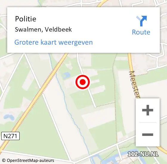 Locatie op kaart van de 112 melding: Politie Swalmen, Veldbeek op 22 mei 2022 15:08