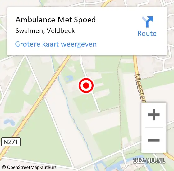 Locatie op kaart van de 112 melding: Ambulance Met Spoed Naar Swalmen, Veldbeek op 22 mei 2022 15:10