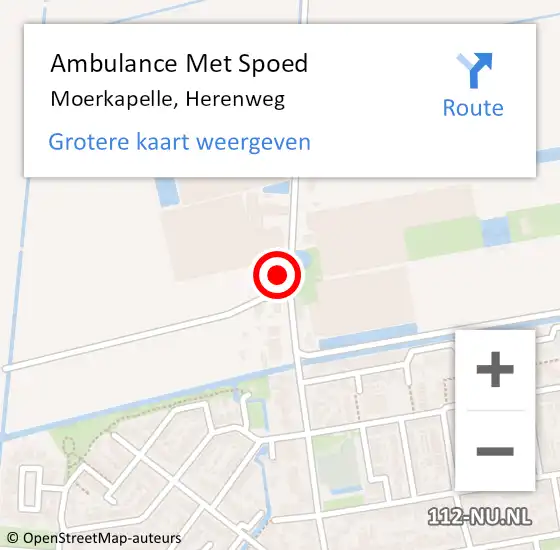 Locatie op kaart van de 112 melding: Ambulance Met Spoed Naar Moerkapelle, Herenweg op 22 mei 2022 15:21