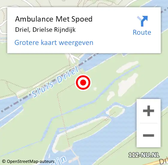 Locatie op kaart van de 112 melding: Ambulance Met Spoed Naar Driel, Drielse Rijndijk op 22 mei 2022 15:41