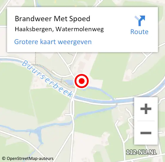 Locatie op kaart van de 112 melding: Brandweer Met Spoed Naar Haaksbergen, Watermolenweg op 22 mei 2022 15:53