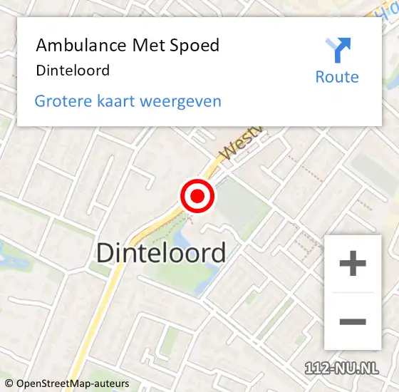 Locatie op kaart van de 112 melding: Ambulance Met Spoed Naar Dinteloord op 22 mei 2022 17:01