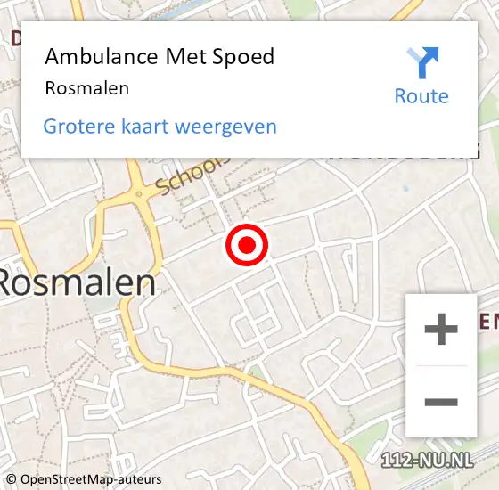 Locatie op kaart van de 112 melding: Ambulance Met Spoed Naar Rosmalen op 22 mei 2022 17:02