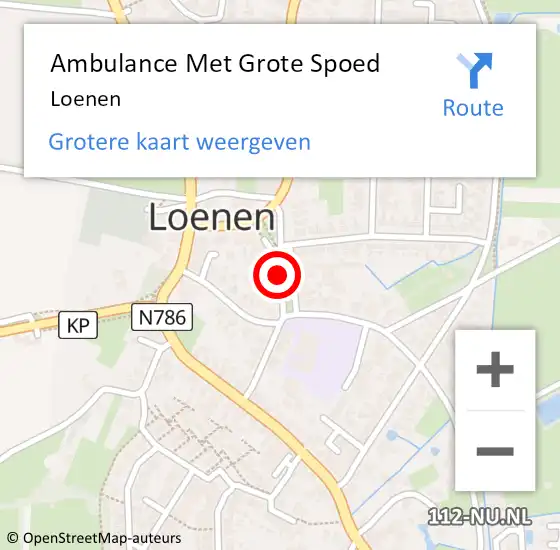 Locatie op kaart van de 112 melding: Ambulance Met Grote Spoed Naar Loenen op 22 mei 2022 17:05