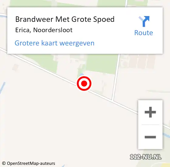 Locatie op kaart van de 112 melding: Brandweer Met Grote Spoed Naar Erica, Noordersloot op 22 mei 2022 17:10