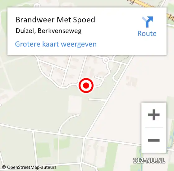 Locatie op kaart van de 112 melding: Brandweer Met Spoed Naar Duizel, Berkvenseweg op 22 mei 2022 17:26