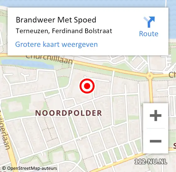 Locatie op kaart van de 112 melding: Brandweer Met Spoed Naar Terneuzen, Ferdinand Bolstraat op 22 mei 2022 18:05