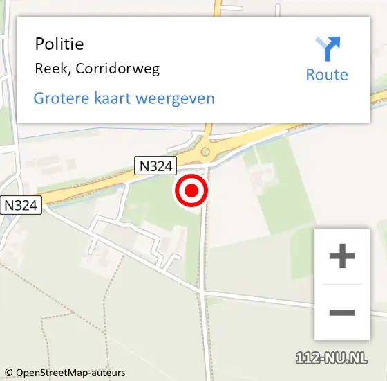 Locatie op kaart van de 112 melding: Politie Reek, Corridorweg op 22 mei 2022 18:25