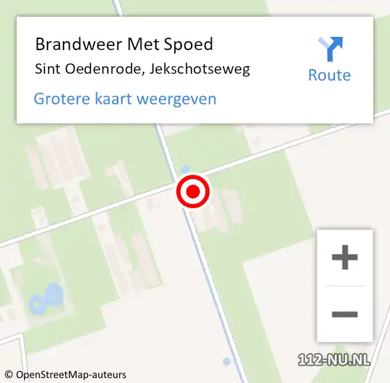 Locatie op kaart van de 112 melding: Brandweer Met Spoed Naar Sint Oedenrode, Jekschotseweg op 22 mei 2022 19:30