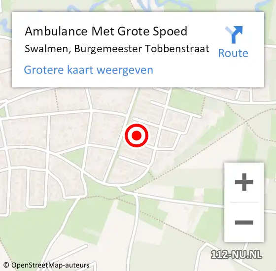 Locatie op kaart van de 112 melding: Ambulance Met Grote Spoed Naar Swalmen, Burgemeester Tobbenstraat op 22 mei 2022 19:45