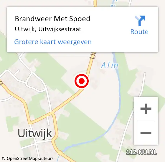 Locatie op kaart van de 112 melding: Brandweer Met Spoed Naar Uitwijk, Uitwijksestraat op 22 mei 2022 19:53