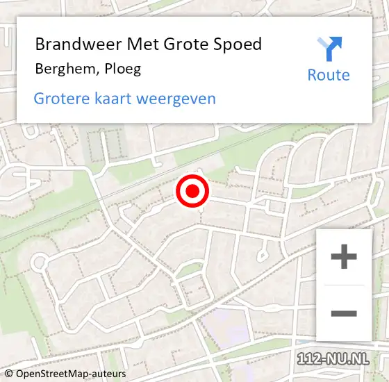 Locatie op kaart van de 112 melding: Brandweer Met Grote Spoed Naar Berghem, Ploeg op 22 mei 2022 19:59