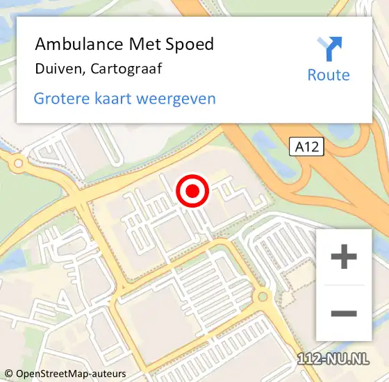 Locatie op kaart van de 112 melding: Ambulance Met Spoed Naar Duiven, Cartograaf op 22 mei 2022 20:41