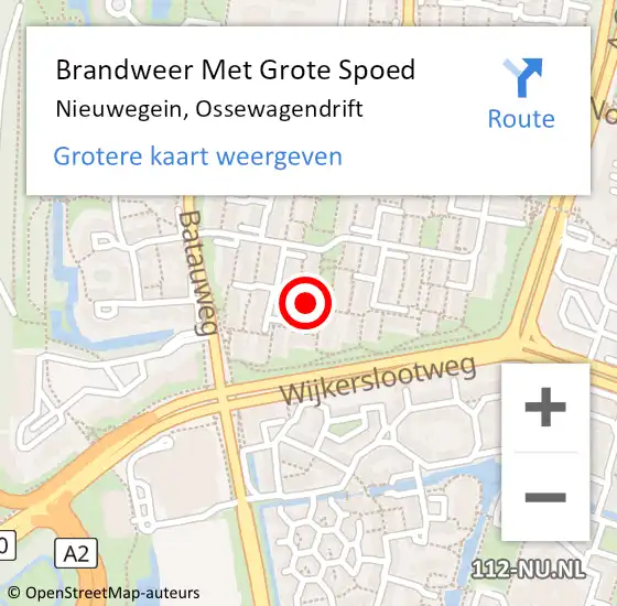 Locatie op kaart van de 112 melding: Brandweer Met Grote Spoed Naar Nieuwegein, Ossewagendrift op 22 mei 2022 21:53