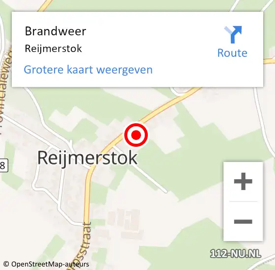 Locatie op kaart van de 112 melding: Brandweer Reijmerstok op 18 juli 2014 07:36