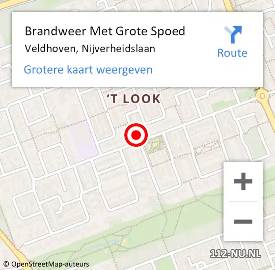 Locatie op kaart van de 112 melding: Brandweer Met Grote Spoed Naar Veldhoven, Nijverheidslaan op 23 mei 2022 00:39