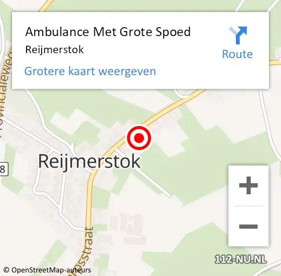 Locatie op kaart van de 112 melding: Ambulance Met Grote Spoed Naar Reijmerstok op 18 juli 2014 07:37