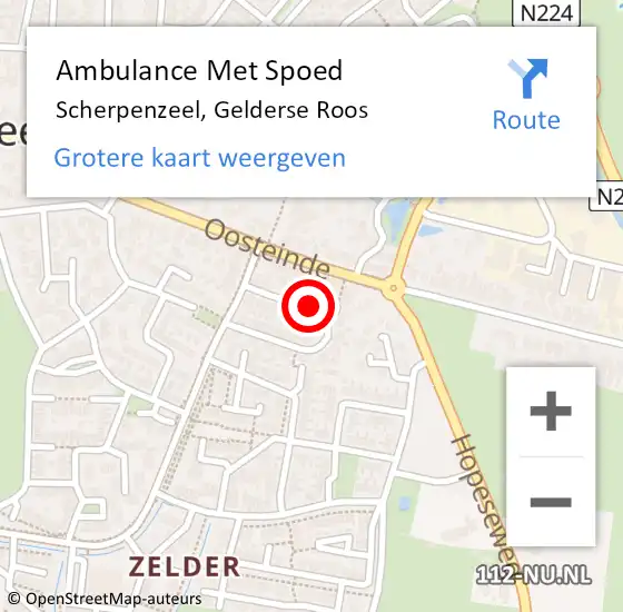 Locatie op kaart van de 112 melding: Ambulance Met Spoed Naar Scherpenzeel, Gelderse Roos op 23 mei 2022 01:41