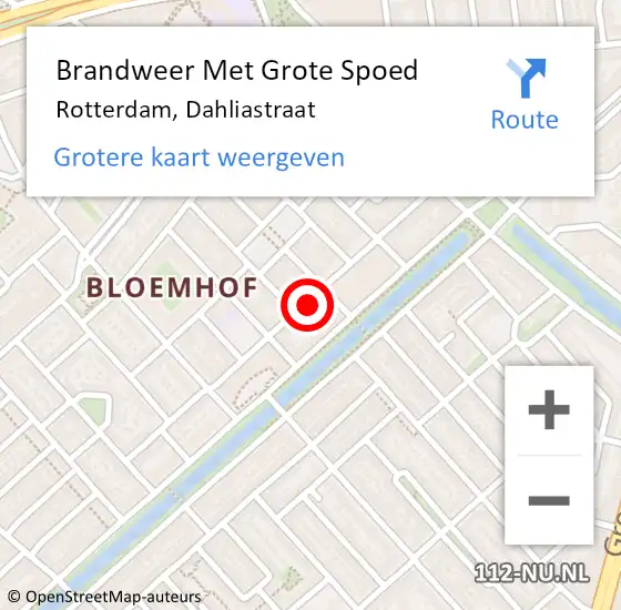 Locatie op kaart van de 112 melding: Brandweer Met Grote Spoed Naar Rozenburg, Dahliastraat op 23 mei 2022 02:08