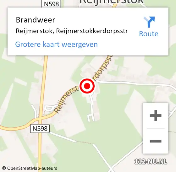 Locatie op kaart van de 112 melding: Brandweer Reijmerstok, Reijmerstokkerdorpsstr op 18 juli 2014 07:48