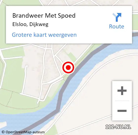 Locatie op kaart van de 112 melding: Brandweer Met Spoed Naar Elsloo, Dijkweg op 23 mei 2022 03:18