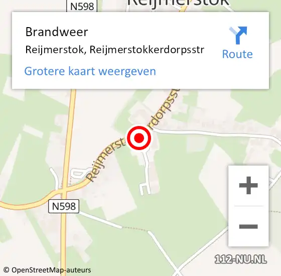 Locatie op kaart van de 112 melding: Brandweer Reijmerstok, Reijmerstokkerdorpsstr op 18 juli 2014 07:50