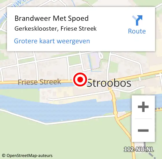 Locatie op kaart van de 112 melding: Brandweer Met Spoed Naar Gerkesklooster, Friese Streek op 23 mei 2022 05:51