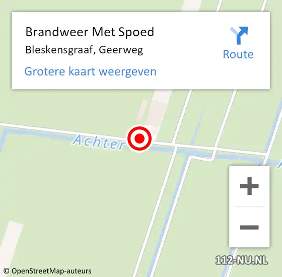 Locatie op kaart van de 112 melding: Brandweer Met Spoed Naar Bleskensgraaf, Geerweg op 23 mei 2022 06:42