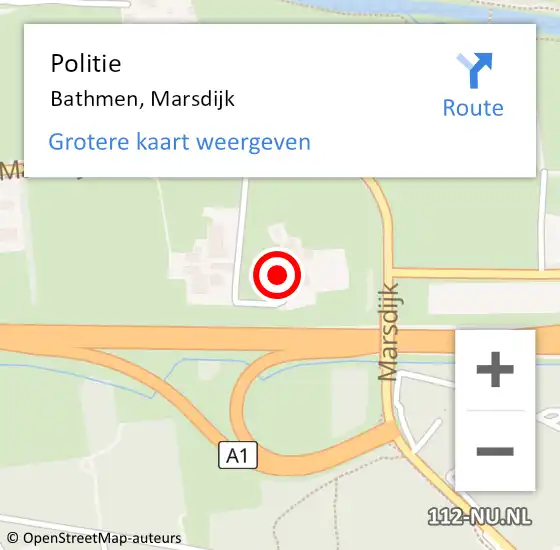 Locatie op kaart van de 112 melding: Politie Bathmen, Marsdijk op 23 mei 2022 08:12