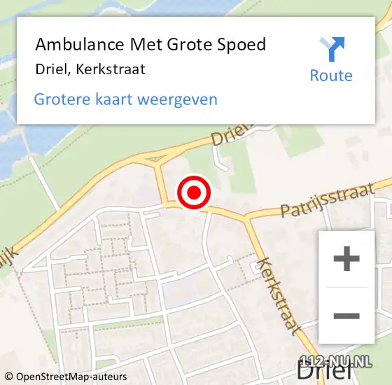 Locatie op kaart van de 112 melding: Ambulance Met Grote Spoed Naar Driel, Kerkstraat op 23 mei 2022 08:41