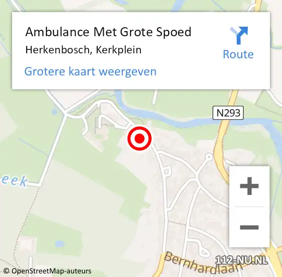 Locatie op kaart van de 112 melding: Ambulance Met Grote Spoed Naar Herkenbosch, Kerkplein op 23 mei 2022 08:49