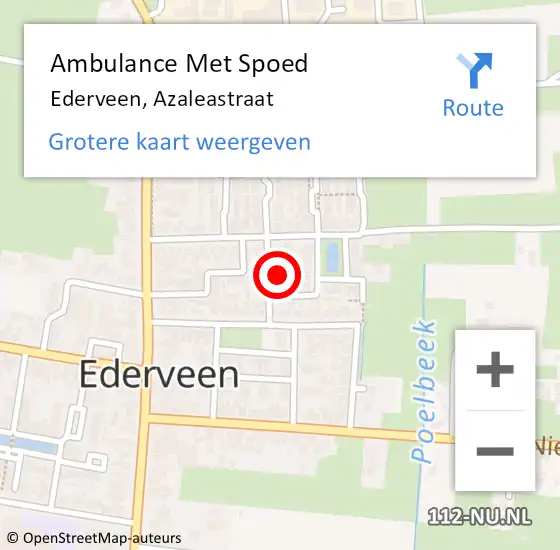 Locatie op kaart van de 112 melding: Ambulance Met Spoed Naar Ederveen, Azaleastraat op 23 mei 2022 09:04