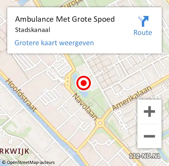 Locatie op kaart van de 112 melding: Ambulance Met Grote Spoed Naar Stadskanaal op 23 mei 2022 09:09