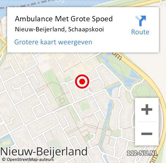 Locatie op kaart van de 112 melding: Ambulance Met Grote Spoed Naar Nieuw-Beijerland, Schaapskooi op 23 mei 2022 09:26
