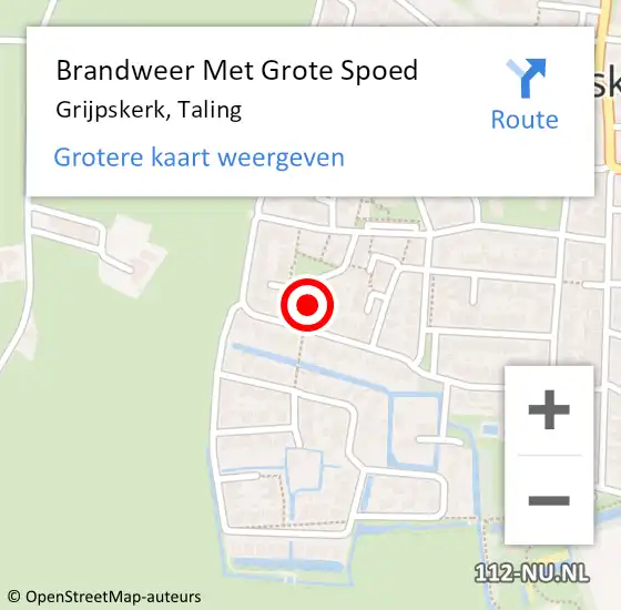 Locatie op kaart van de 112 melding: Brandweer Met Grote Spoed Naar Grijpskerk, Taling op 23 mei 2022 10:01