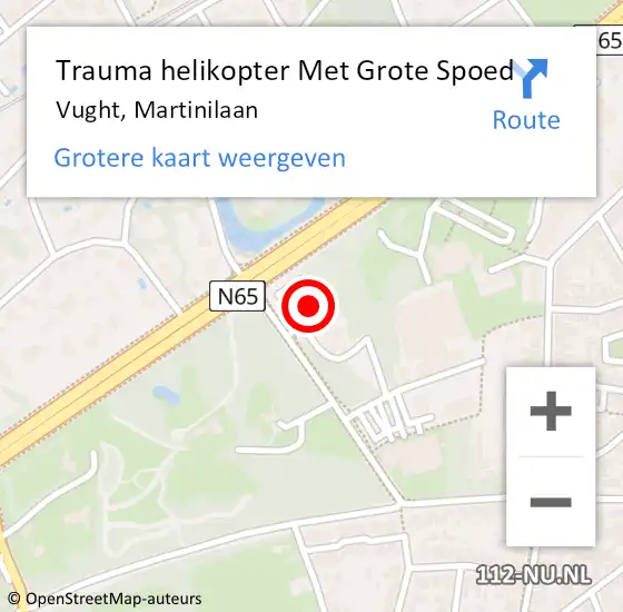 Locatie op kaart van de 112 melding: Trauma helikopter Met Grote Spoed Naar Vught, Martinilaan op 23 mei 2022 10:18