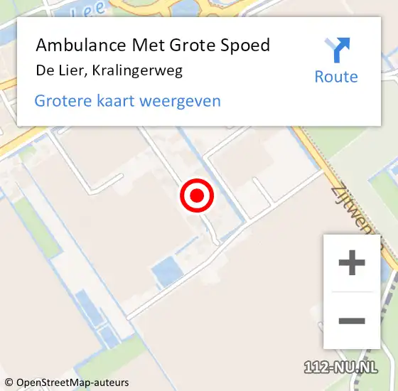 Locatie op kaart van de 112 melding: Ambulance Met Grote Spoed Naar De Lier, Kralingerweg op 23 mei 2022 10:19