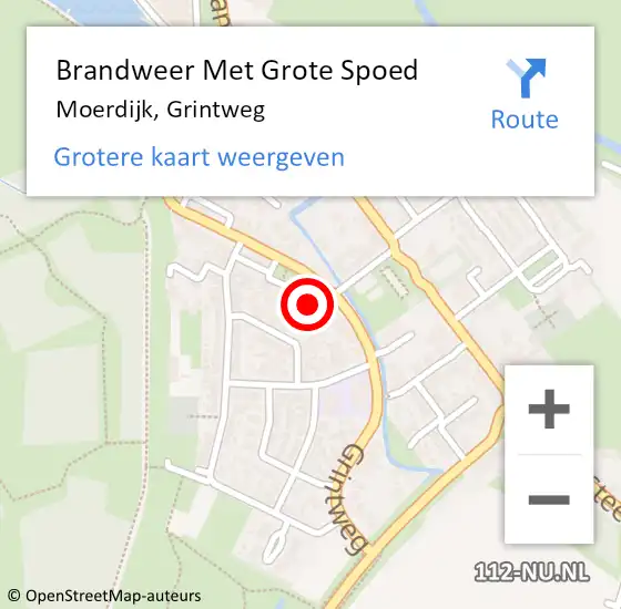 Locatie op kaart van de 112 melding: Brandweer Met Grote Spoed Naar Moerdijk, Grintweg op 23 mei 2022 10:59