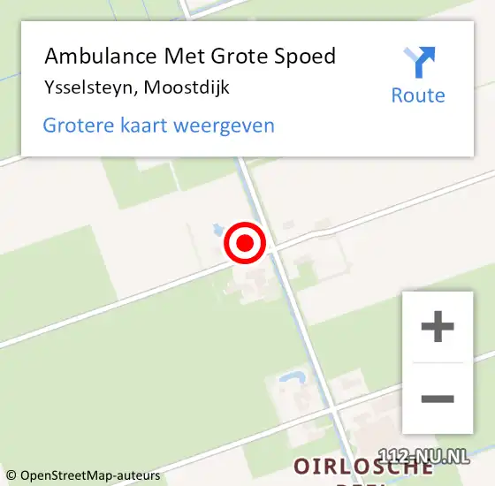 Locatie op kaart van de 112 melding: Ambulance Met Grote Spoed Naar Ysselsteyn, Moostdijk op 23 mei 2022 11:04