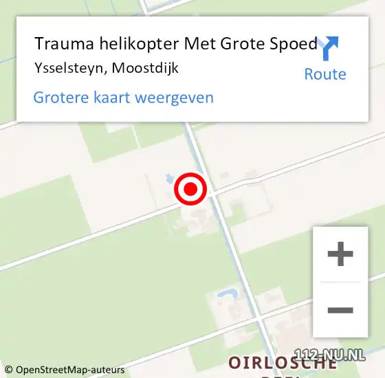 Locatie op kaart van de 112 melding: Trauma helikopter Met Grote Spoed Naar Ysselsteyn, Moostdijk op 23 mei 2022 11:04