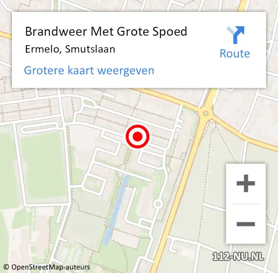 Locatie op kaart van de 112 melding: Brandweer Met Grote Spoed Naar Ermelo, Smutslaan op 23 mei 2022 11:14