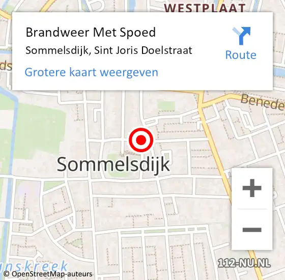 Locatie op kaart van de 112 melding: Brandweer Met Spoed Naar Sommelsdijk, Sint Joris Doelstraat op 23 mei 2022 11:17